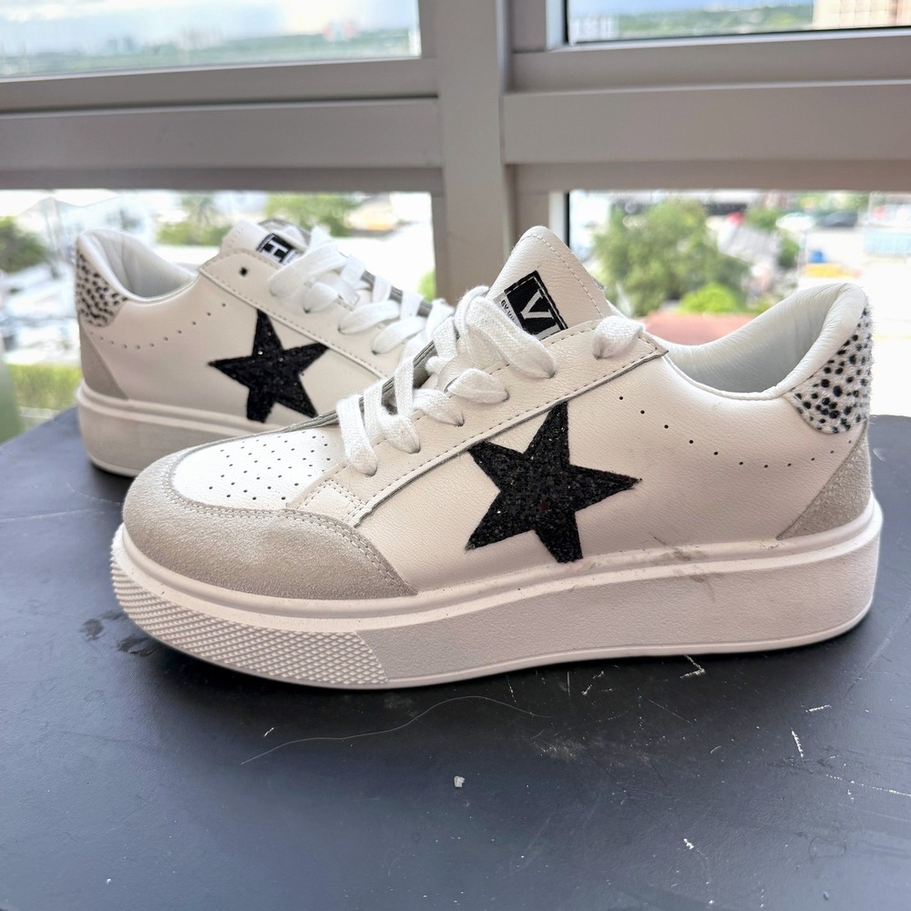 Vintage Havana White Lauree Sneakers Womens 8.5 Star Dalmatian Print Platform